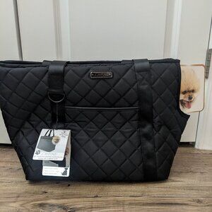 20" Diamond Quilted Matte Nylon Travel Pet Carrier Tote